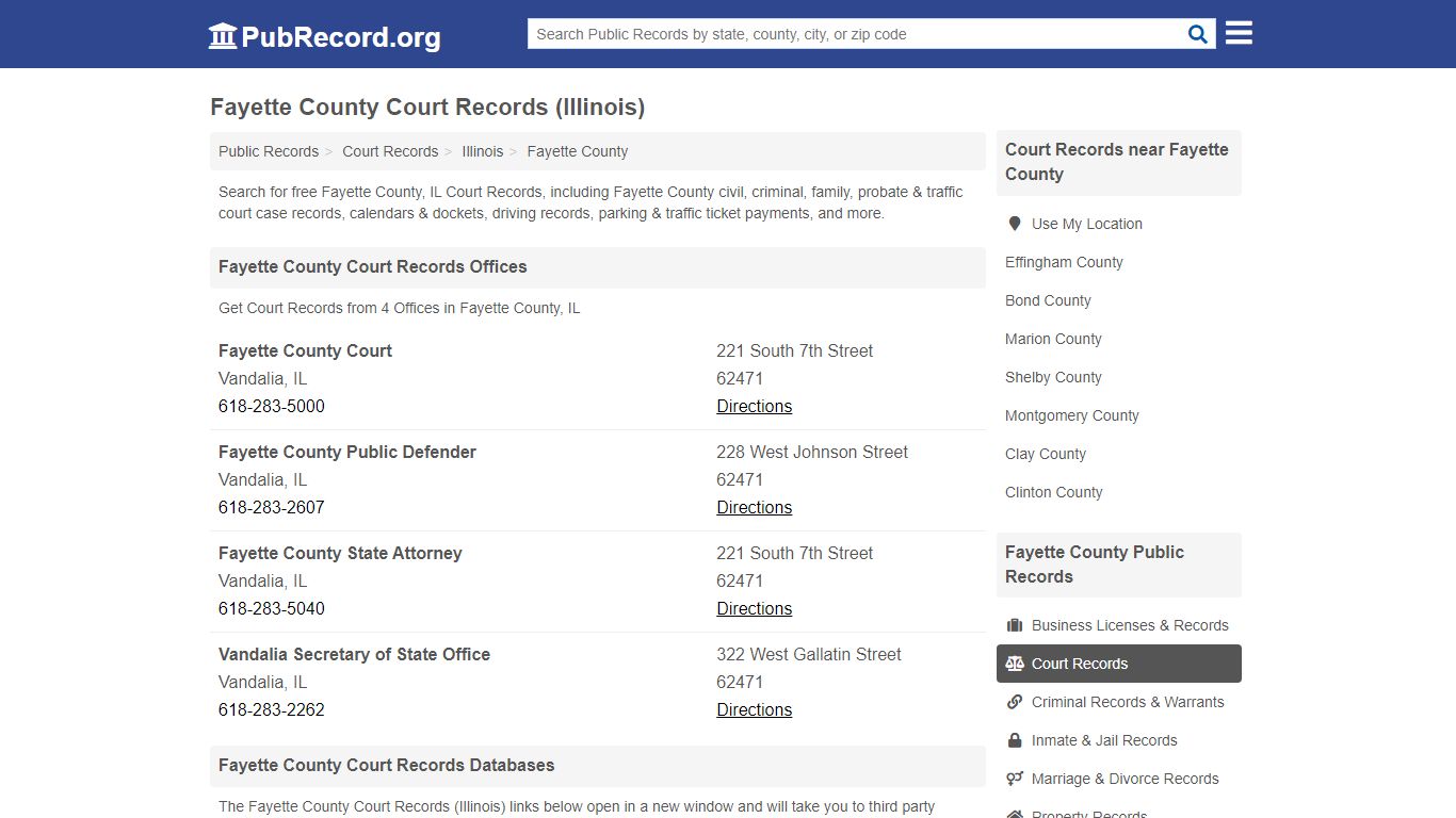 Free Fayette County Court Records (Illinois Court Records)
