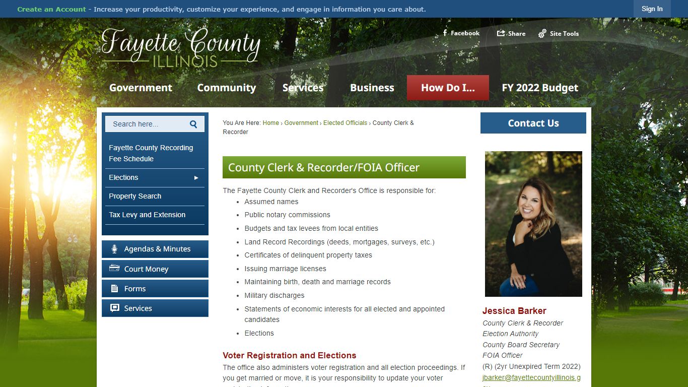 County Clerk & Recorder/FOIA Officer | Fayette County, IL ...